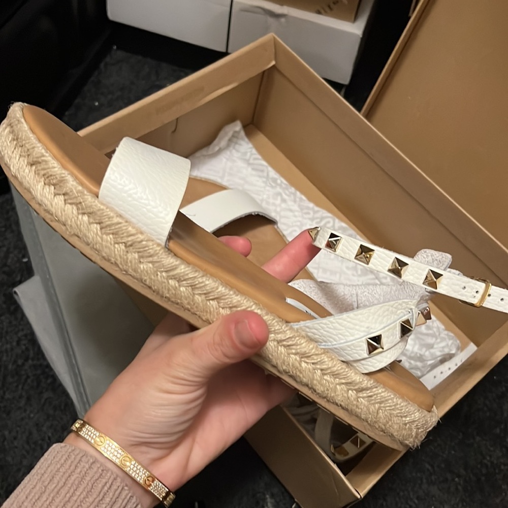 Steve Madden ultimate white studded espadrilles